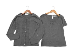 any SiS エニィスィス ウール混 ニット アンサンブル カーディガン size2/グレー ◇■ レディース
