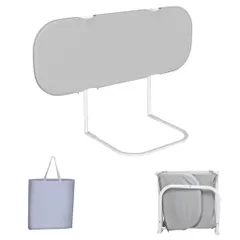 Herarimiベッドガード120cm赤ちゃん折りたたみベッドガード子供ベッドさく高さ45cm高さ調整可能耐荷重50kg落下防止子供取り外し可能洗える(グレー)