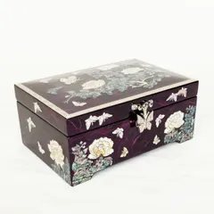 韓国螺鈿宝石箱紫牡丹ジュエリーボックス■jewelrybox-51-s螺鈿【宝石箱】【韓国】【ジュエリーボックス】【小物入れ】【結納金入れ】【高級】【ギフト】【螺鈿】