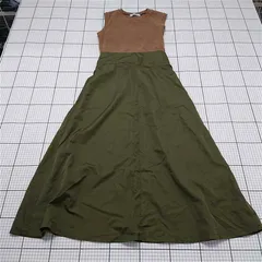 ◇ ⊂ ナノ・ユニバース nano・universe ノースリーブ切替ワンピース カーキ系 F レディース E  【1511120013850】