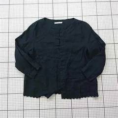 ◇ Θ メゾン ド プラージュ maison de plage 七分袖リネンカーディガン ネイビー系 レディース F E  【1511120013164】