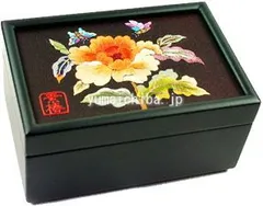 韓国手刺芙蓉図 小物入れ兼名刺入れ 名刺入れ レディース 名刺入れ メンズ 名刺入れ おすすめ■han-s-3-s【宝石箱】【ジュエリーボックス】【高級】【名刺入れ】【かわいい】【小さめ】【韓国】【手刺繍】【プレゼント】