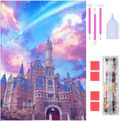 【数量限定】ダイヤモンドアート Rinimie ダイヤモンドアート キット ディズニー城 ダイアモンドビーズ絵画キット 5Dモザイクアート DIY 手作り絵画手芸キット ダイヤモンド塗装 全面貼り付けタイプ 芸術品 家用装飾 30x40cm