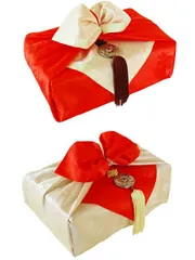 韓国風呂敷クリーム×オレンジ  50cm角(両面使い可能)■furoshiki-s-53-s【風呂敷】【小さい】【おしゃれ】