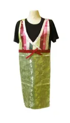 店舗用ユニフォーム 韓国Ｖセットン　黄緑■epron-8-s【ギフト】【お土産】