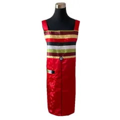 ポケット付き 韓国セットンH型エプロン レッド■epron-44-s【ギフト】【お土産】エプロン 母の日 エプロン メンズ レディース  おしゃれ かわいい プレゼント 実用的  フリーサイズ かぶり  H型