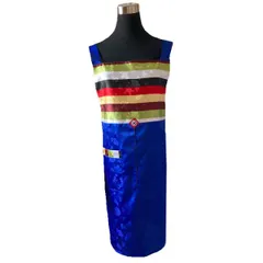 ポケット付き 韓国セットンH型エプロン ブルー■epron-43-s【ギフト】【お土産】エプロン 母の日 エプロン メンズ レディース  おしゃれ かわいい プレゼント 実用的  フリーサイズ かぶり  H型