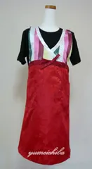 店舗用ユニフォーム 韓国Ｖセットン 赤■epron-3-s【ギフト】【お土産】エプロン 母の日 エプロン  レディース  おしゃれ かわいい プレゼント 実用的  フリーサイズ