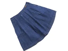 BURBERRY BLUE LABEL バーバリーブルーレーベル タック フレア デニムスカート size38/青 ■■ レディース