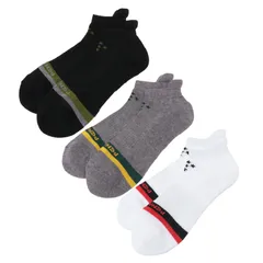 ペナルティ penalty  アンクルソックス３足セット(22-24cm)   ジュニア サッカー フットサル ソックス 靴下  23SS (PSS3321)、ブラック/グレー/ホワイト