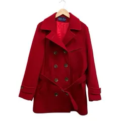 ラルフローレン RALPH LAUREN ピーコート ジャケット ウール厚手 レッド サイズ9 M相当