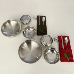 韓国ステンレス2重冷麺器+ステンレス茶碗+箸置きセット2人用 14ピース■cyawanset2-s【ステンレス】【食器】【丈夫】【おすすめ】【韓国雑貨】【キッチン雑貨】【セット】【蓋つき】【韓国料理】