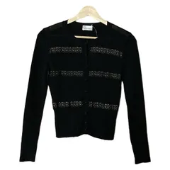 RED VALENTINO(レッドバレンチノ) カーディガン サイズXS レディース - 黒×ベージュ 長袖/レース