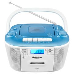 Gelielim CD 라디오 카세트 CD 플레이어 FM / AM 라디오 카세트 CD / SD / USB / MP3 / AUX 카세트 대응 레코더 휴대용 카세트 테이프 재생 / 녹음 AC 콘센트 / 전지식 LCD 액정 (백라이트) 디스플레이 3.5mm 이어폰 잭