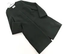 M-PREMIER エムプルミエ ウール混 ノーカラー コート size36/緑 ◇■ レディース