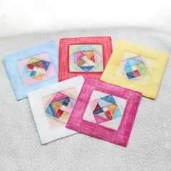 韓国ポジャギ柄コースター おまかせ2個セット■coaster-9-s【テーブルセンター】【テーブルクロス】【かわいい】【おしゃれ】【韓国雑貨】【布】【白】【柄入り】【敷き】