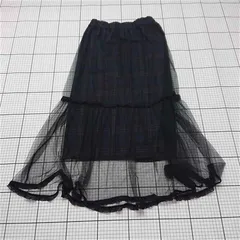 ◇ Θ kutir クティール チュールチェック切替スカート ブラック系 レディース F E  【1511120017506】