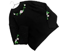 jouetie ジュエティ 刺繍 ニット セーター sizeM/黒 ◇■ レディース