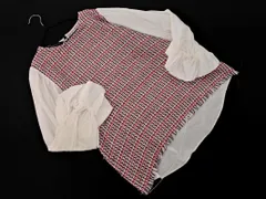 ZARA ザラ ツイード 切替 カットソー sizeS/白ｘ赤 ◇■ レディース