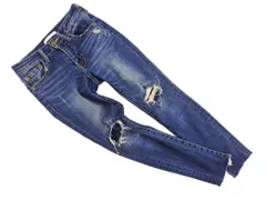 AZUL BY MOUSSY アズールバイマウジー ダメージ加工 スキニー デニムパンツ sizeXS/紺 ■■ レディース