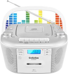 Gelielim CD 플레이어 탁상 놓아식 라디오 카세트 AM/FM 라디오 AUX/USB/MP3/SD 카세트 대응 스테레오 스피커 내장 테이프 녹음 AC/DC 전원 라디오 LED 디스플레이 어학 학습/태아 교육/음악 재생 일본어 취급 설명서