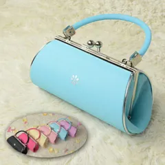 パーティーバッグ・花柄筒型ブルー■bag-7-2-s【ギフト】【韓国】【トートバッグ】【かわいい】【手持ち】【軽い】【ミニ】【キルト】【バッグ】