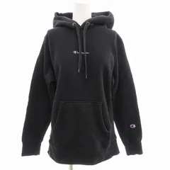 チャンピオン CHAMPION リバースウィーブ REVERSE WEAVE パーカー フーディー プルオーバー ロゴ刺繍 裏起毛 S 黒 ブラック /GV