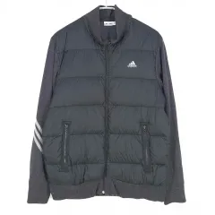 アディダス メンズ ニット袖 ダックダウン 軽量ダウン ブラック100 (HU42101)