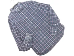 BANANA REPUBLIC バナナリパブリック チェック シャツ sizeM/紺 ◇■ メンズ