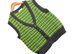 JEANASIS ジーナシス ニット ベスト sizeF/緑ｘ黄 ◇■ レディース