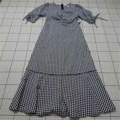 ◇ ⊂ ワンピース トッコクローゼット tocco closet 186-162509 ギンガムチェックワンピース M レディースネイビー系 E  【1511120022104】