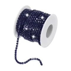 MMETERXITY水晶ラインストーンクローズチェーン4mm10ヤードシングルロートリミングクローチェーン水晶クローカップチェーンロール裁縫クラフト/DIY装飾/宝石クラフト用【暗い蘭】