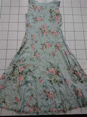 ◇ ⊂ ワンピース ローラアシュレイ laura ashley 花柄リネンワンピース ブルー系 サイズ11 レディース E  【1512010000103】