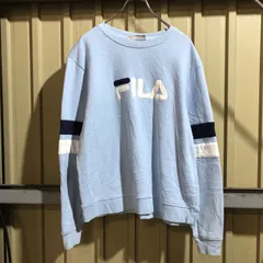1287 FILA トレーナー 水色 XL フィラ スウェット 刺繍ロゴ 裏起毛 古着卸 アメリカ仕入