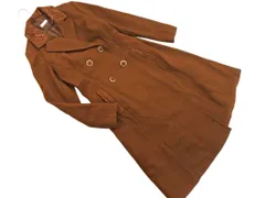 axes femme アクシーズファム レース 切替 ロング コート sizeM/茶 ◇■ レディース