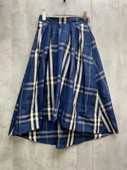 &NOSTALGIA ノスタルジア チェック ロング フレア スカート 紺 ■◆レディース