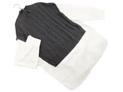 chocol raffine robe ショコラフィネローブ フェイクレイヤード ニット セーター sizeF/白ｘグレー ◇■ レディース