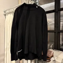 【東あずま店　併売品】　＠　アニヤハインドマーチ ANYA HINDMARCH　UNIQLO ユニクロ コラボ　ニット セーター トップス　長袖　カシミヤ　カシミア　cashmere　XXL　大きいサイズ　ハイネック　黒 ブラック BLACK クロ くろ