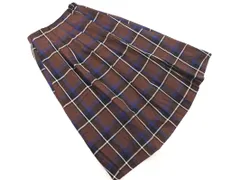 SM2 サマンサモスモス タック チェック ロング スカート sizeF/茶 ◇■ レディース