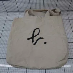 ◇ Θ アニエスベー agnes b. ロゴプリント キャンバストートバッグ ベージュ系 レディース E  【1512010002312】