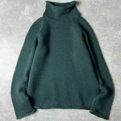 90s 巨人タグ J.CREW ロールネック ウール ニット セーター XS / Jクルー 90年代 オールド グリーン 緑 無地 ハイネック
