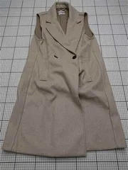 ◇ ⊇ ザラ ZARA ベージュ系ロングジレ ベスト Lサイズ レディース E  【1512010008024】