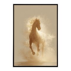 【B2サイズ（約51x73cm）】【lm-poster-7791】【フレーム付き】馬 ホース 絵 絵画 写真 動物 アニマル 北欧 ポップ アート 手書き 安い ポスター  インテリア おしゃれ  プリントポスター フォト イラスト