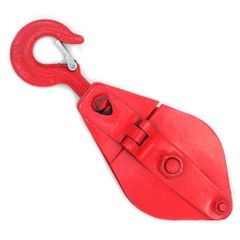 NUZAMAS Wire Rope Pulley Block 0.2 Ton (200 kg, 440 lbs), Heavy-Duty Roller Loading Snatch Block with Swivel Hook and Latch, for Rope Line Pulling