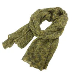 ミッソーニ MISSONI マフラー ストール ニット モヘア混 透け編み 緑 グリーン 黄 イエロー