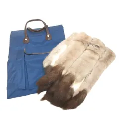 2点 セット まとめ きものバッグ 着物用ファー ストール マフラー 和服 和装 小物 ベージュ