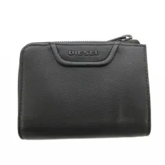 ディーゼル DIESEL 美品 コンパクトウォレット 財布 レザー L字ファスナー 黒 ブラック /FF ■GY99