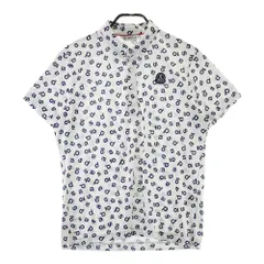 サイズ：L AND PER SE アンパスィ 2022年 半袖ポロシャツ ボタンダウン ロゴ総柄 ホワイト系 [240101590904] ゴルフウェア メンズ ストスト