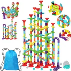 Jecimco351個ビーズコースター知育玩具スロープトイビー玉ルーピングセット子供組み立DIY積み木室内遊び男の子女の子誕生日のプレゼントビー玉転がしおもちゃブロック