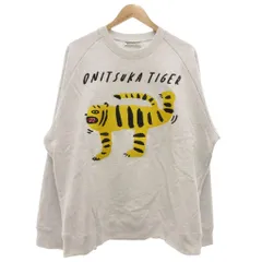 オニツカタイガー Onitsuka Tiger 美品 SWEAT TOP スウェットトップ トレーナー XL 長袖 虎グラフィック ラグランスリーブ ボックスシルエット グレー 2183A996 /NUのサムネイル